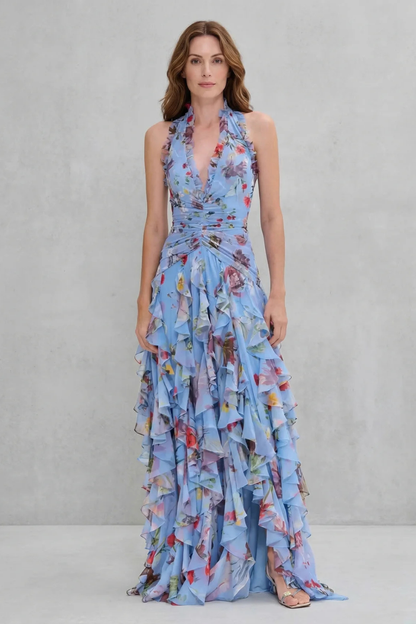 Bellatrix - Floral Halter Maxi Dress