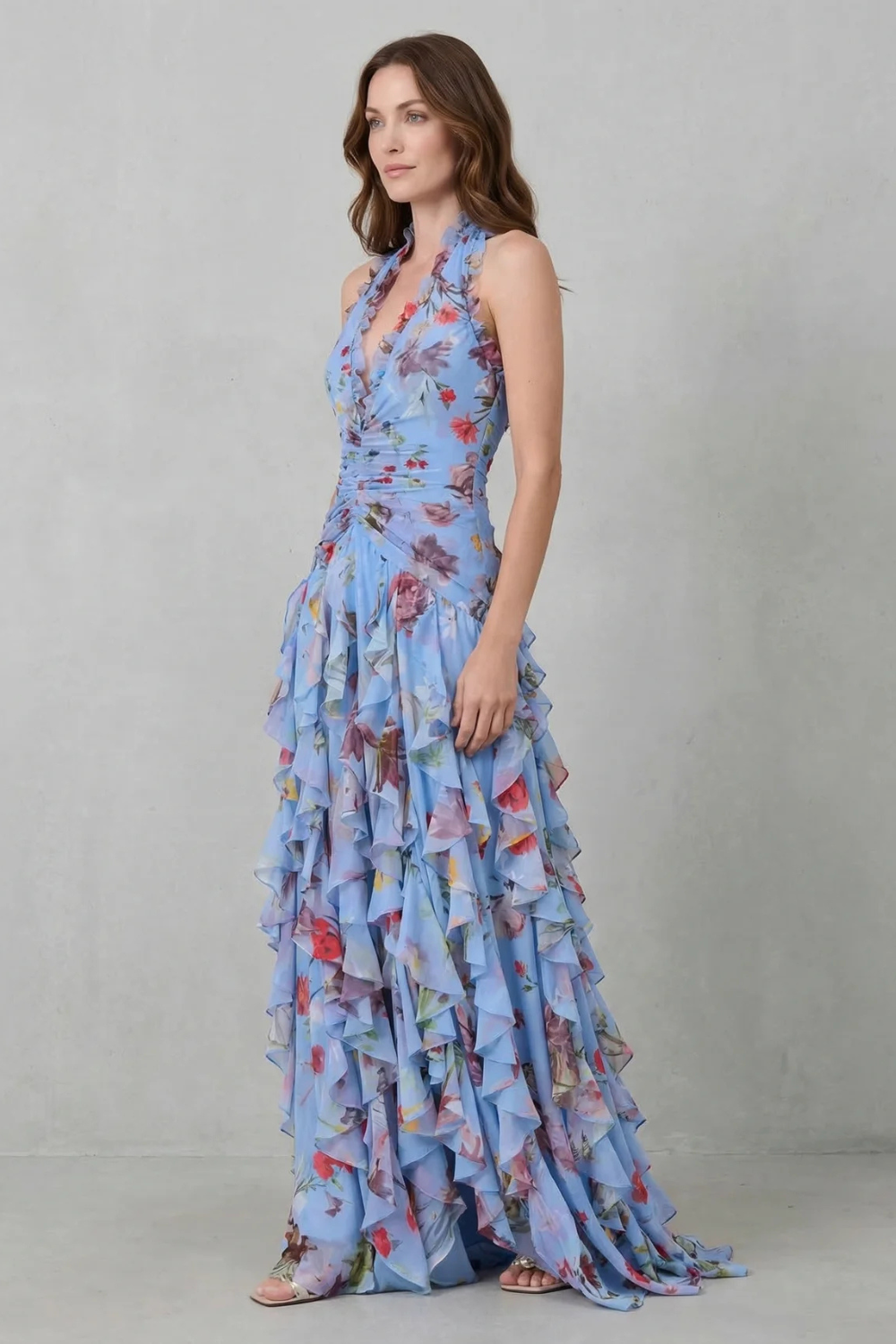 Bellatrix - Floral Halter Maxi Dress