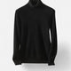 Men's plain long-sleeve turtleneck sweater with ribbed trims
