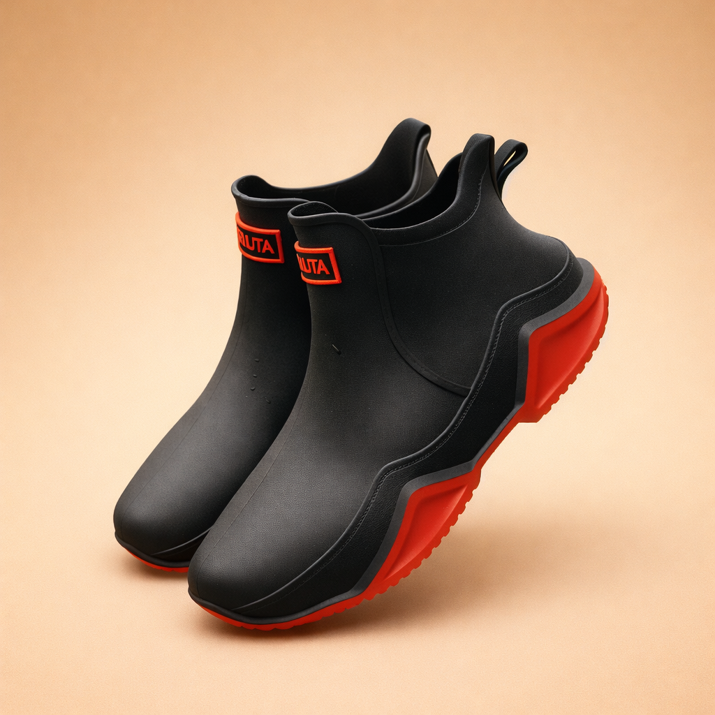 Women's waterproof pull-on ankle boots with lug soles