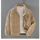 Men's textured padded jacket with stand collar and zip front