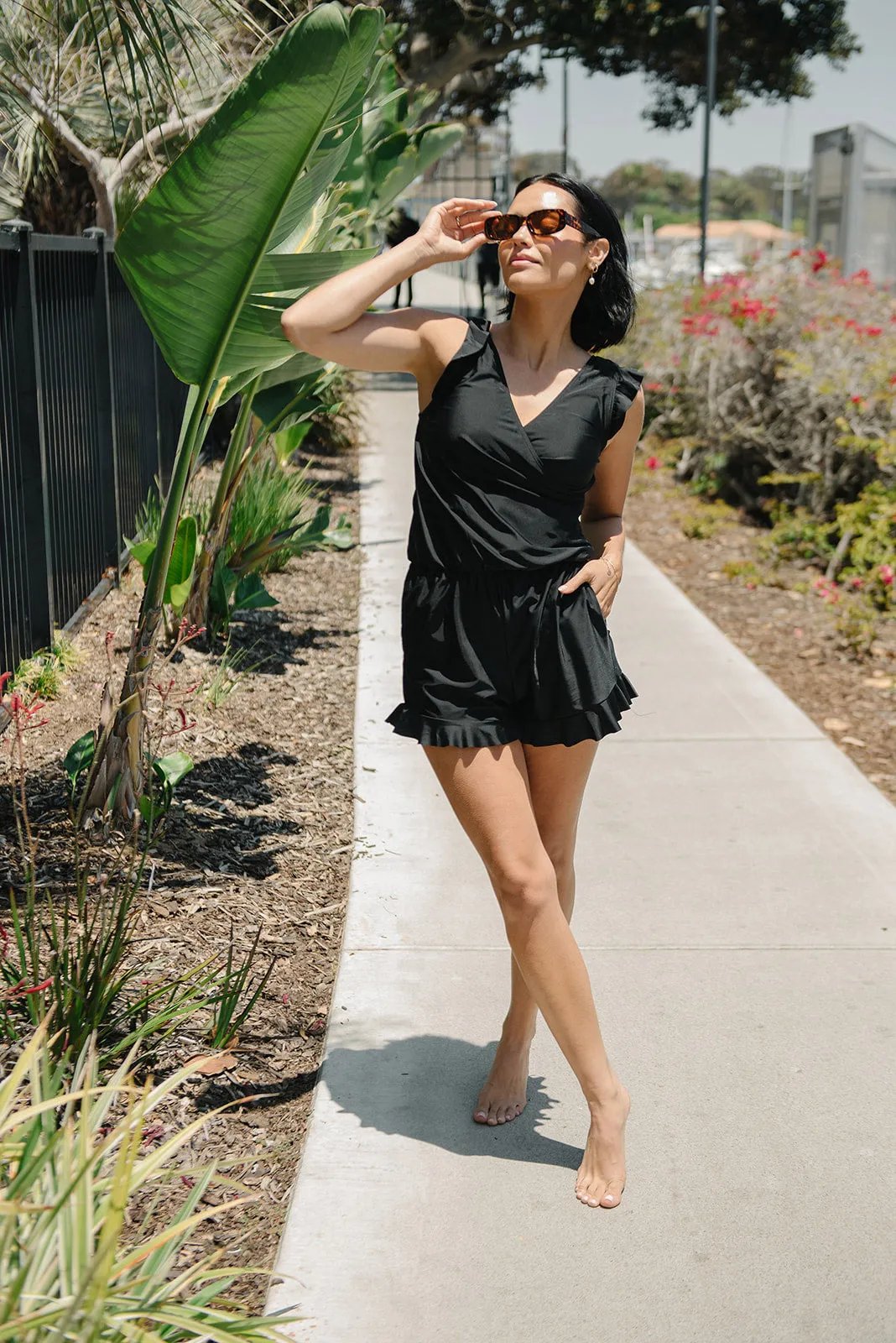 Celeste V Neck Swim Romper