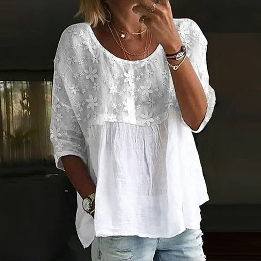 Colette Embroidered Lace Blouse
