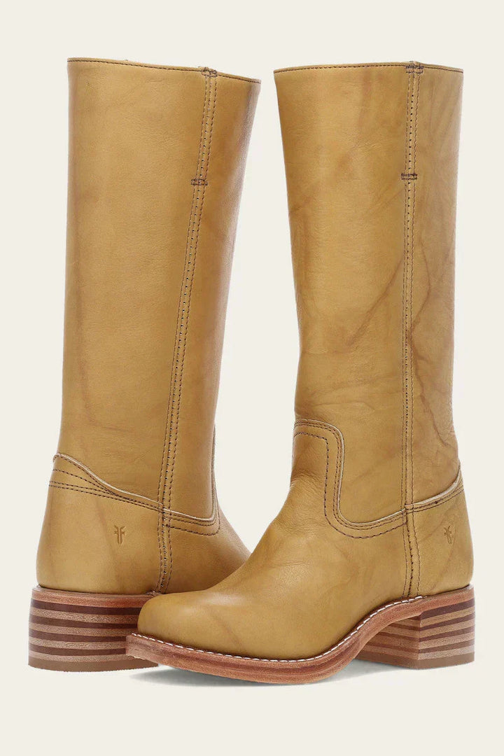 Women's knee-high western cowboy boots with square toe and block heel
