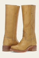 Women's knee-high western cowboy boots with square toe and block heel