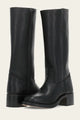 Women's knee-high western cowboy boots with square toe and block heel
