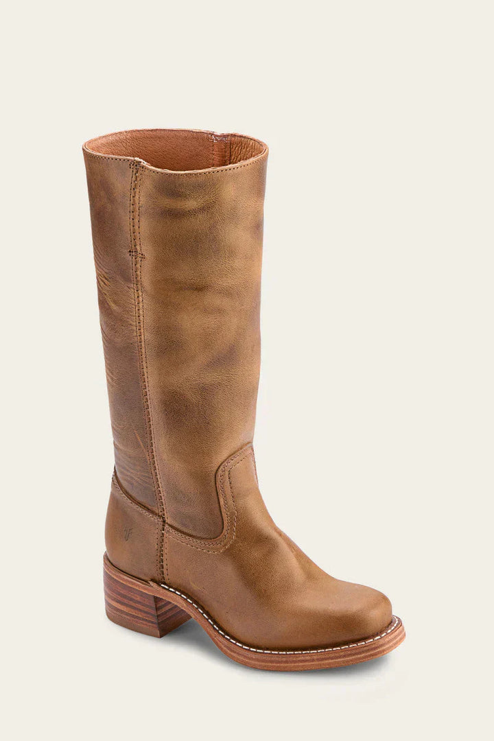 Women's knee-high western cowboy boots with square toe and block heel