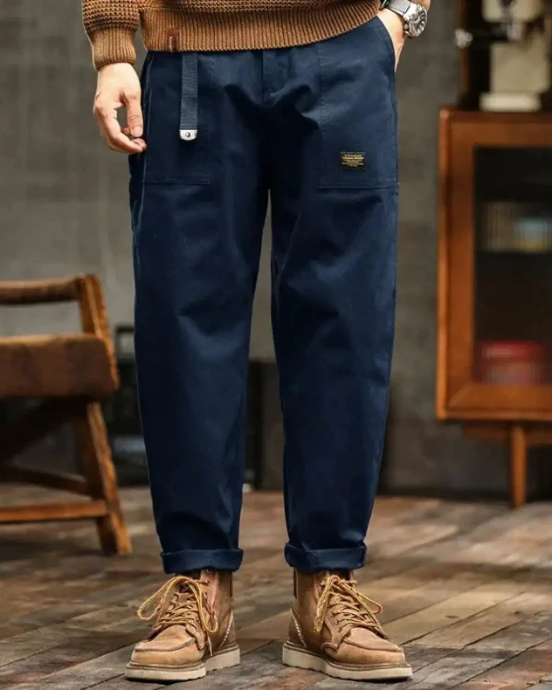 Men's Rugged Cargo Trousers – Utility Pants with Pocket Panels 7