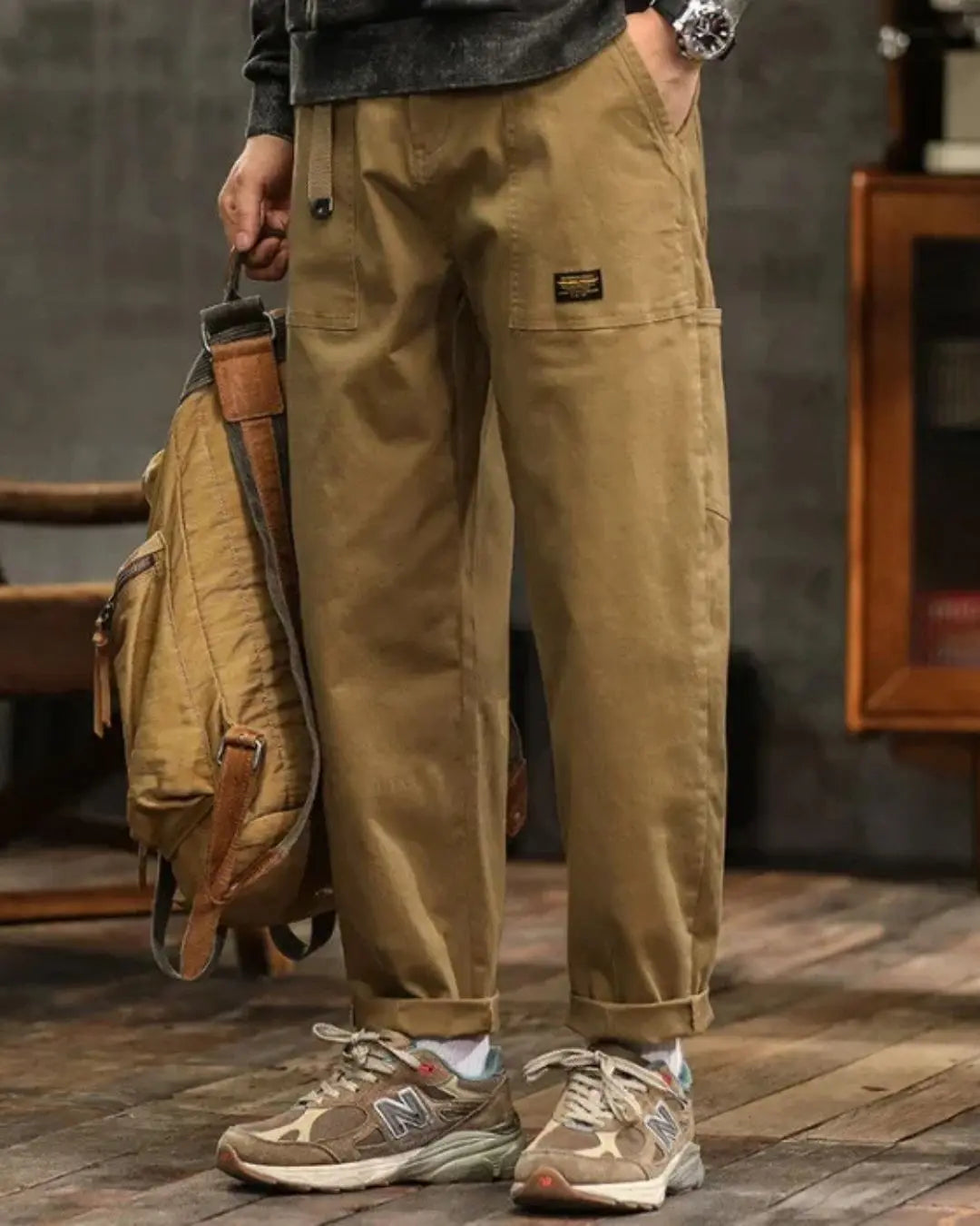 Men's Rugged Cargo Trousers – Utility Pants with Pocket Panels 3
