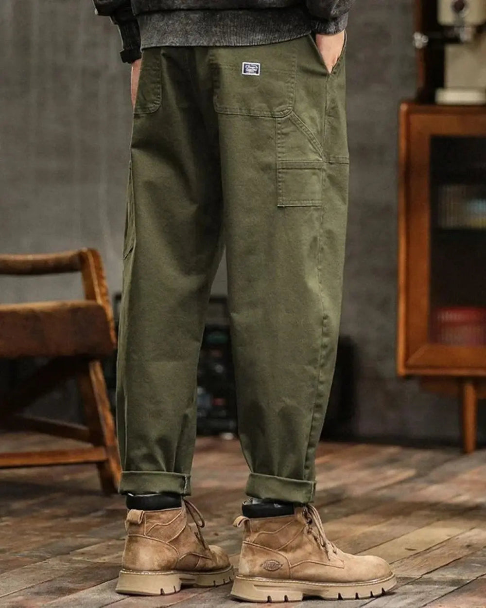 Men's Rugged Cargo Trousers – Utility Pants with Pocket Panels 2