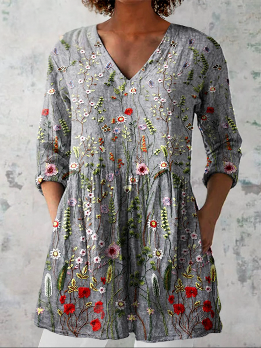 Cleo - Floral V-Neck Blouse