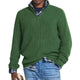 Men's textured knit quarter-zip sweater with mock neck and long sleeves