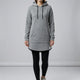 Women's hooded tunic sweatshirt with kangaroo pocket