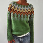 Women's Fair Isle sweater with crew neckline and long sleeves