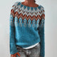 Women's Fair Isle sweater with crew neckline and long sleeves