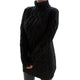 Women's cable-knit turtleneck sweater tunic with long sleeves