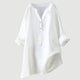 Women's Tunic Blouse, Split V Neck, Half Placket, Long Sleeve