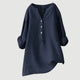 Women's Tunic Blouse, Split V Neck, Half Placket, Long Sleeve