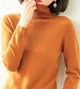 Women's long-sleeve turtleneck sweater with ribbed collar