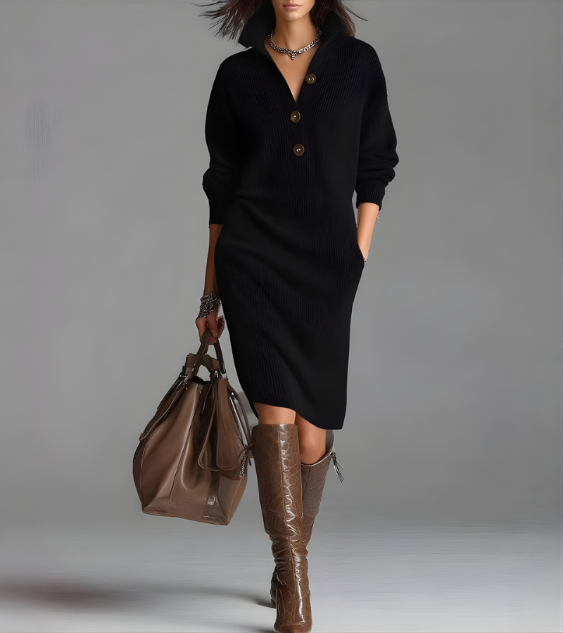 Daphne - Cozy knit midi dress