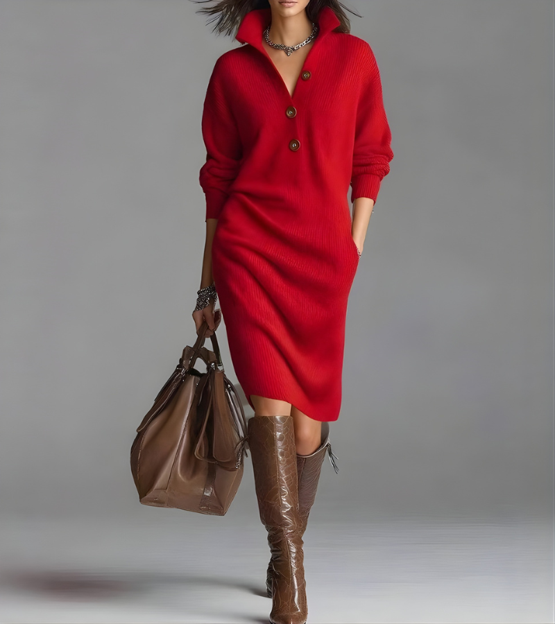 Daphne - Cozy knit midi dress