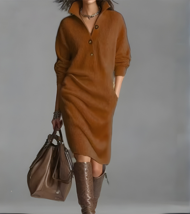 Daphne - Cozy knit midi dress