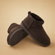 Women's ultra mini boots with fur-style lining and pull tabs