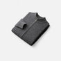 Men's plain zip front sweater with ribbed mock neck
