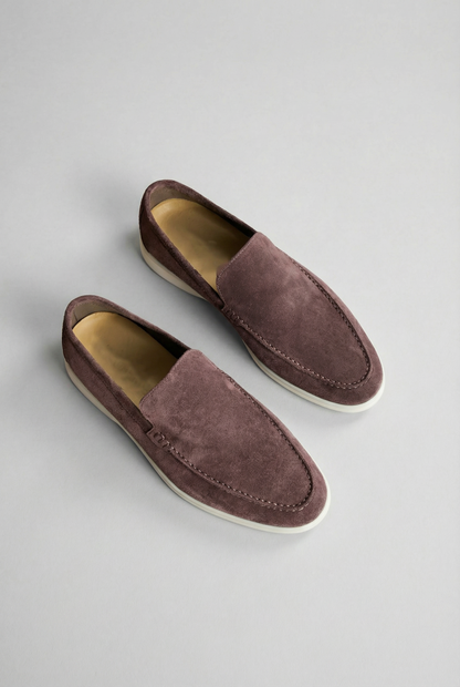 Men's classic slip-on loafers with stitched rounded toes