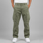 Men's black relaxed fit cargo pants with multiple pockets and straight leg