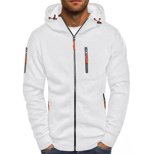 Men's hooded full-zip jacket with zipped pockets