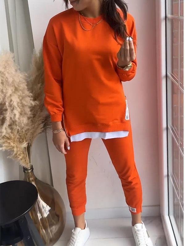 Women's long sleeve crew neck sweatshirt and jogger trouser set