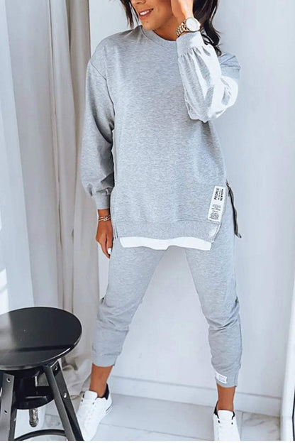 Women's long sleeve crew neck sweatshirt and jogger trouser set