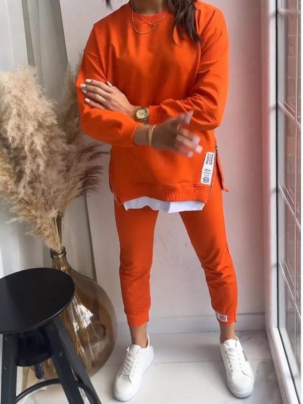 Women's long sleeve crew neck sweatshirt and jogger trouser set