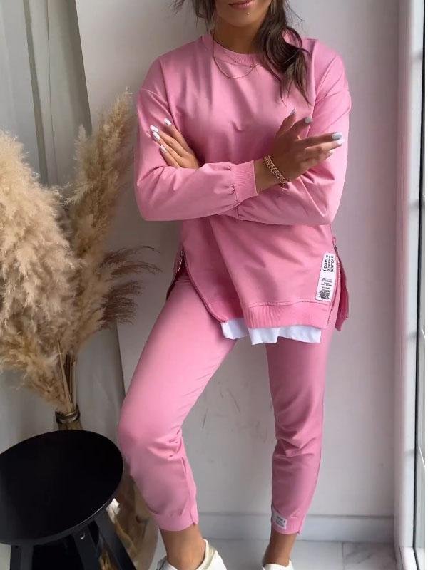Women's long sleeve crew neck sweatshirt and jogger trouser set