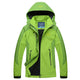 Women's hooded outdoor jacket with contrast panels and zipped pockets