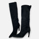 Women's knee-high pointed toe boots with stiletto heel