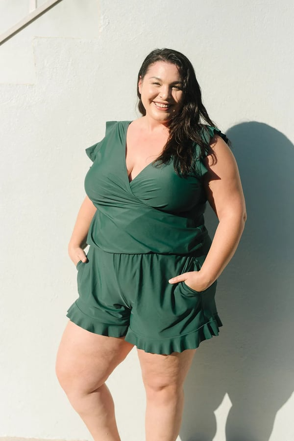 Celeste V Neck Swim Romper