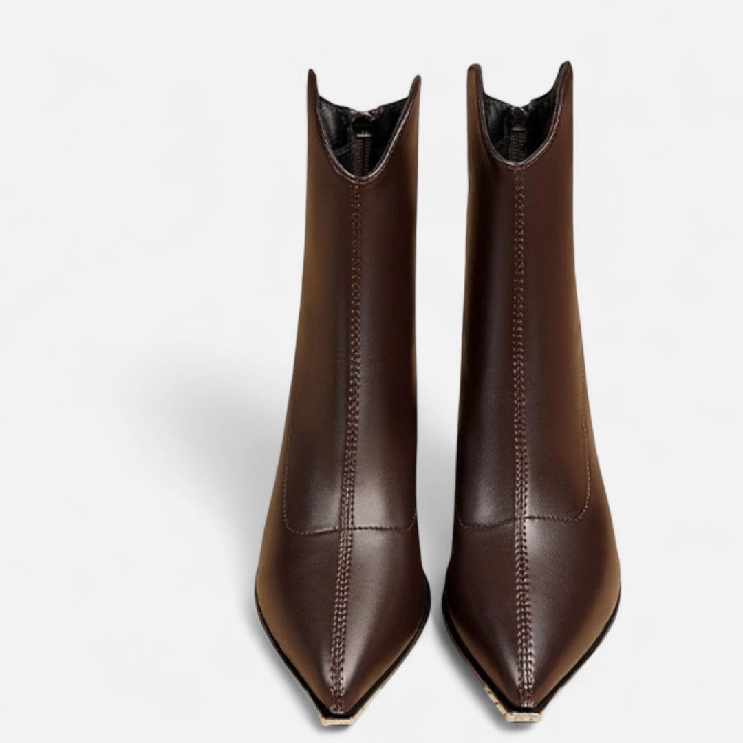 Women's Chelsea ankle boots with pointed toes and high block heels