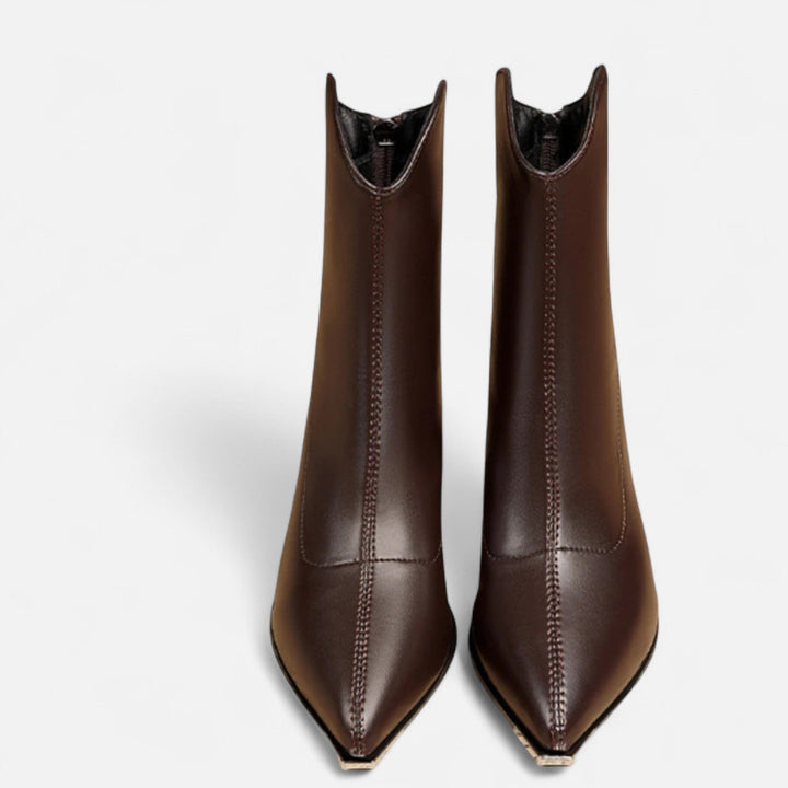 Women's Chelsea ankle boots with pointed toes and high block heels