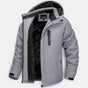Men's hooded winter parka with fleece-looking lining and camouflage pattern