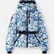 Women's cropped quilted hooded ski jacket with belt and zipper