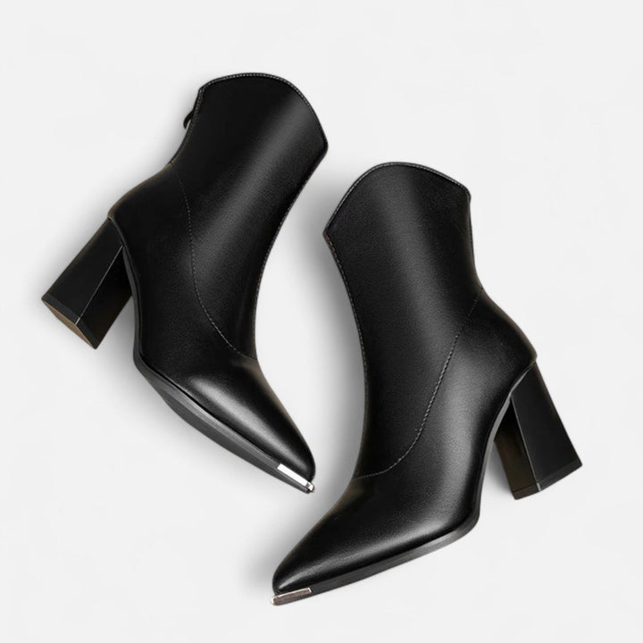 Women's Chelsea ankle boots with pointed toes and high block heels