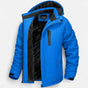 Men's hooded winter parka with fleece-looking lining and camouflage pattern