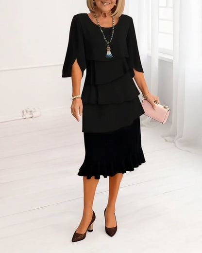 Anthea - Elegant Ruffled Midi Dress