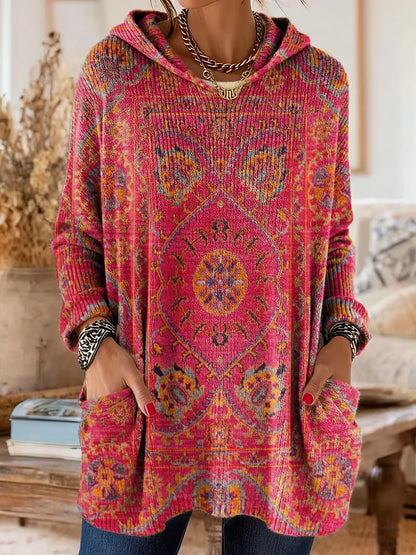 Seraphina - Retro Hooded Knit Tunic