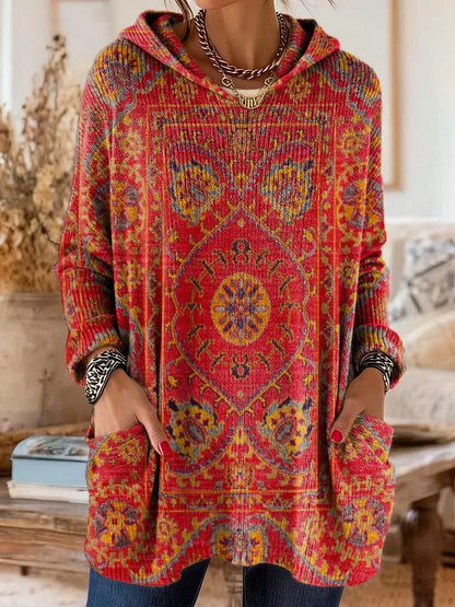 Seraphina - Retro Hooded Knit Tunic