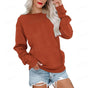 Women's long-sleeve crewneck sweatshirt with front pouch pocket