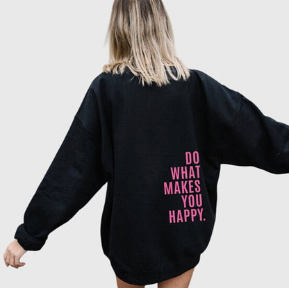 Women's oversized hooded sweatshirt with long sleeves and bold back text