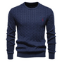 Men's cable knit sweater with crew neck and long sleeves